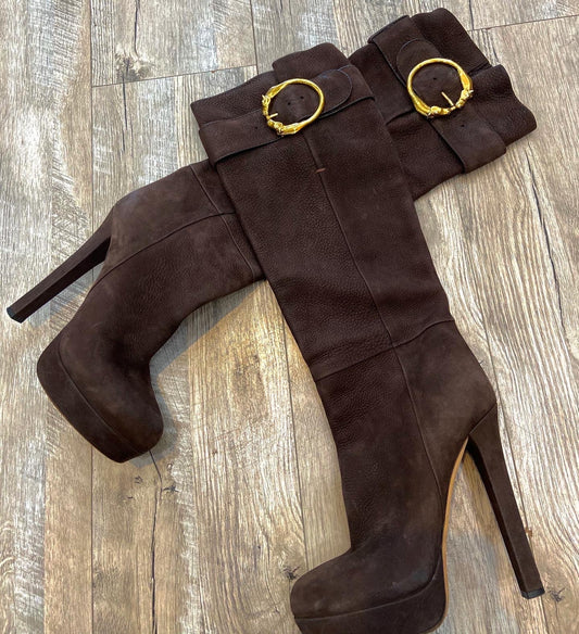 GUCCI JOSEPHINE PLATFORM KNEE-HIGH BOOTS
