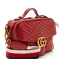 GUCCI MATELASSE LEATHER GG MARMONT ZIP AROUND TOP WITH GUITAR STRAP