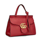 GUCCI RED PEBBLED LEATHER MARMONT TOP HANDLE BAG