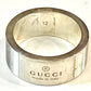 GUCCI STERLING SILVER GUCCI TRADEMARK WIDE BAND RING