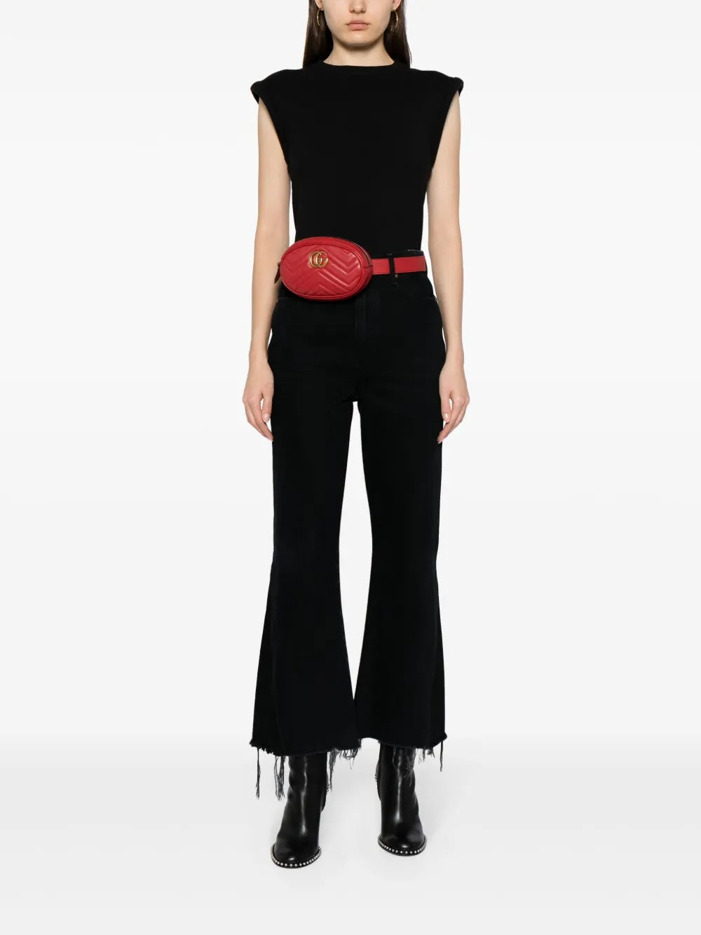 GUCCI GG MARMONT MATELASSE CALFSKIN LEATHER BELT BAG