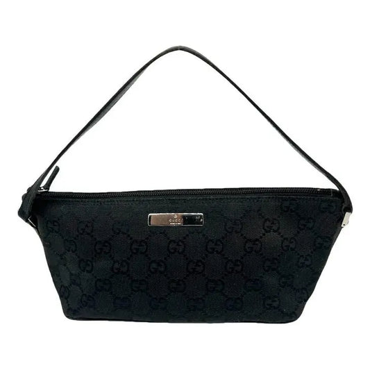 GUCCI MONOGRAM BLACK BOAT POCHETTE