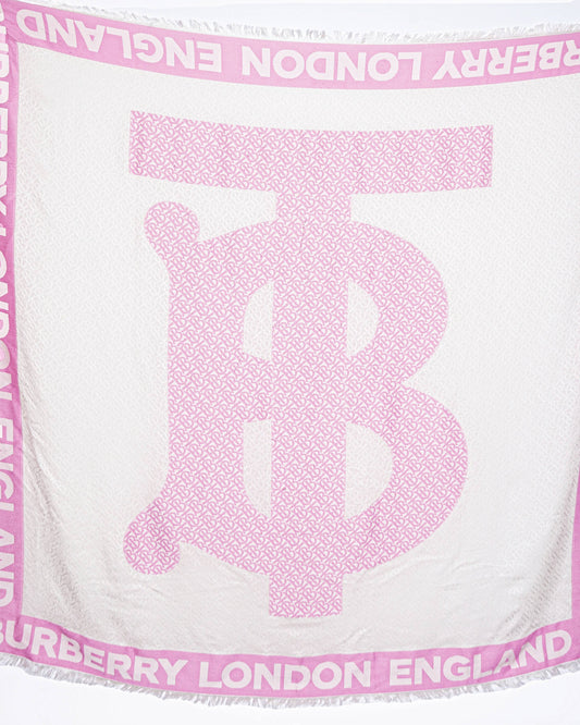 New Burberry stole pink and white