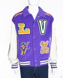 Louis Vuitton Purple Varsity Jacket (Unisex)