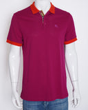 Burberry red and purple half sleeve polo tshirt for men