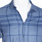 Burberry blue and white checkered long sleeve button down shirt