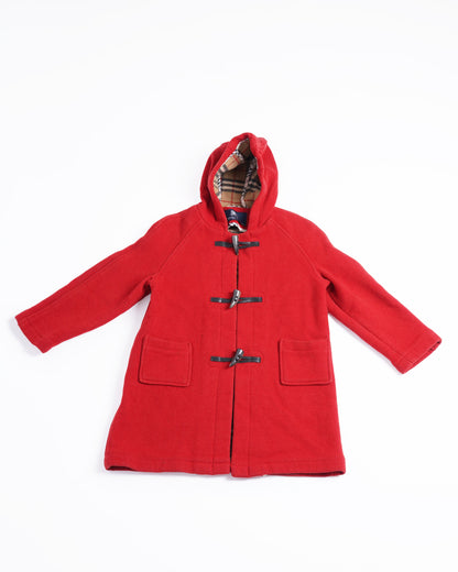 Burberry Baysbrooke Lined Nova Check Wool  Duffle Toggle Coat Red 8-9yrs