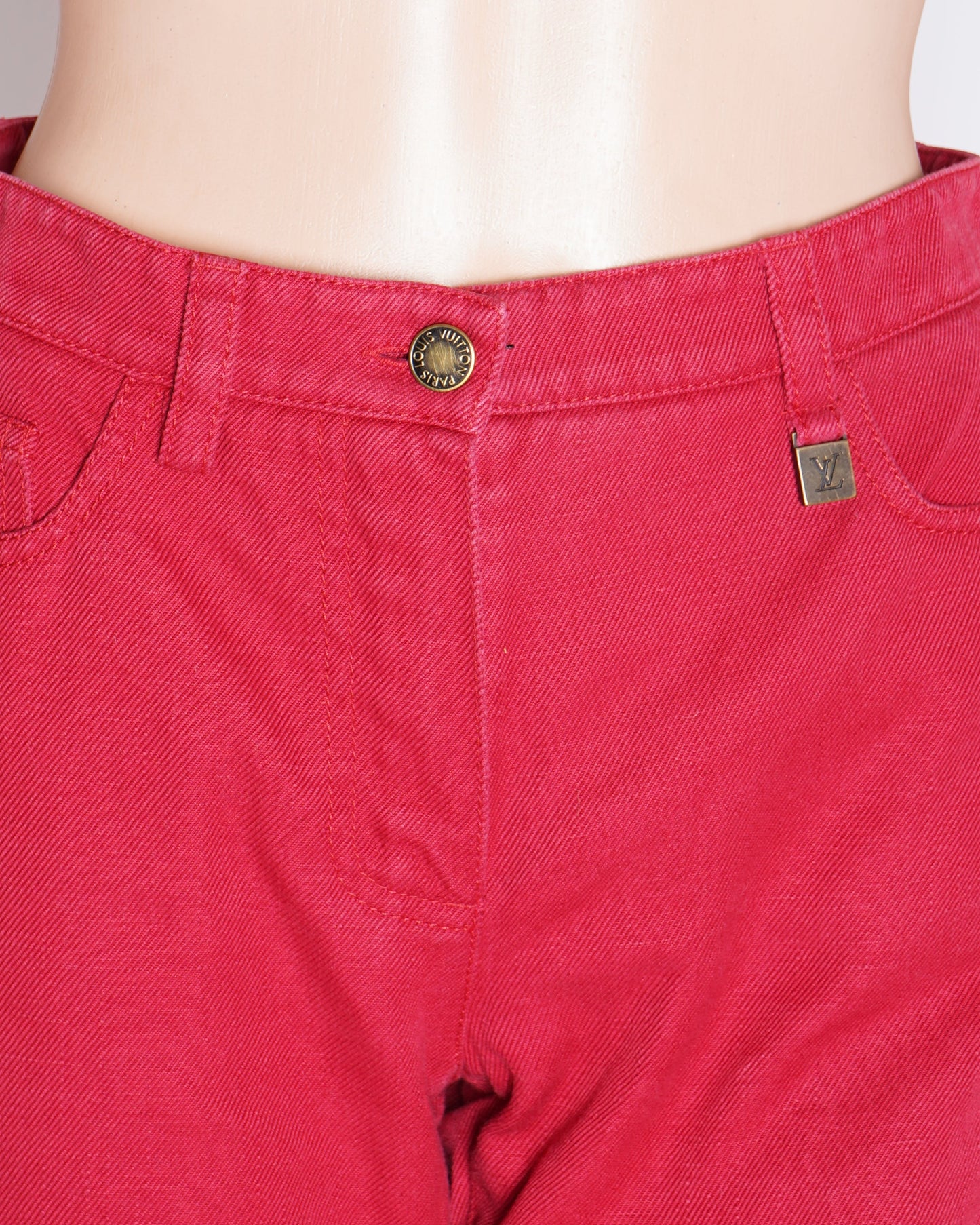 Louis Vuitton Red Denim pants