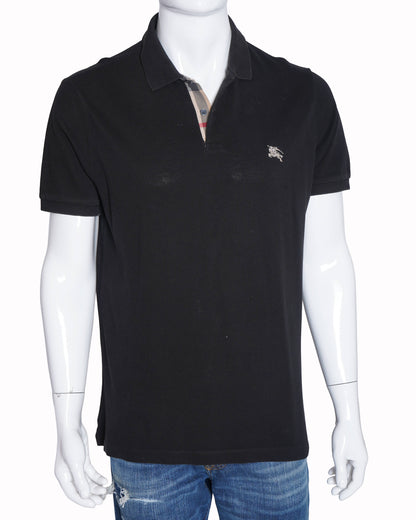 Burberry black half sleeve polo for men