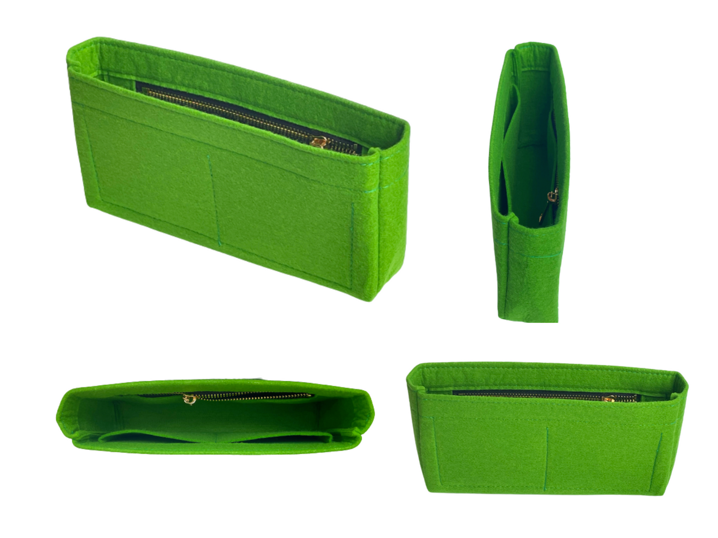 [19 Large Handbag Organizer] Felt Purse Insert (Slim with Zipper), Customized Bag Organizer, Liner Protector