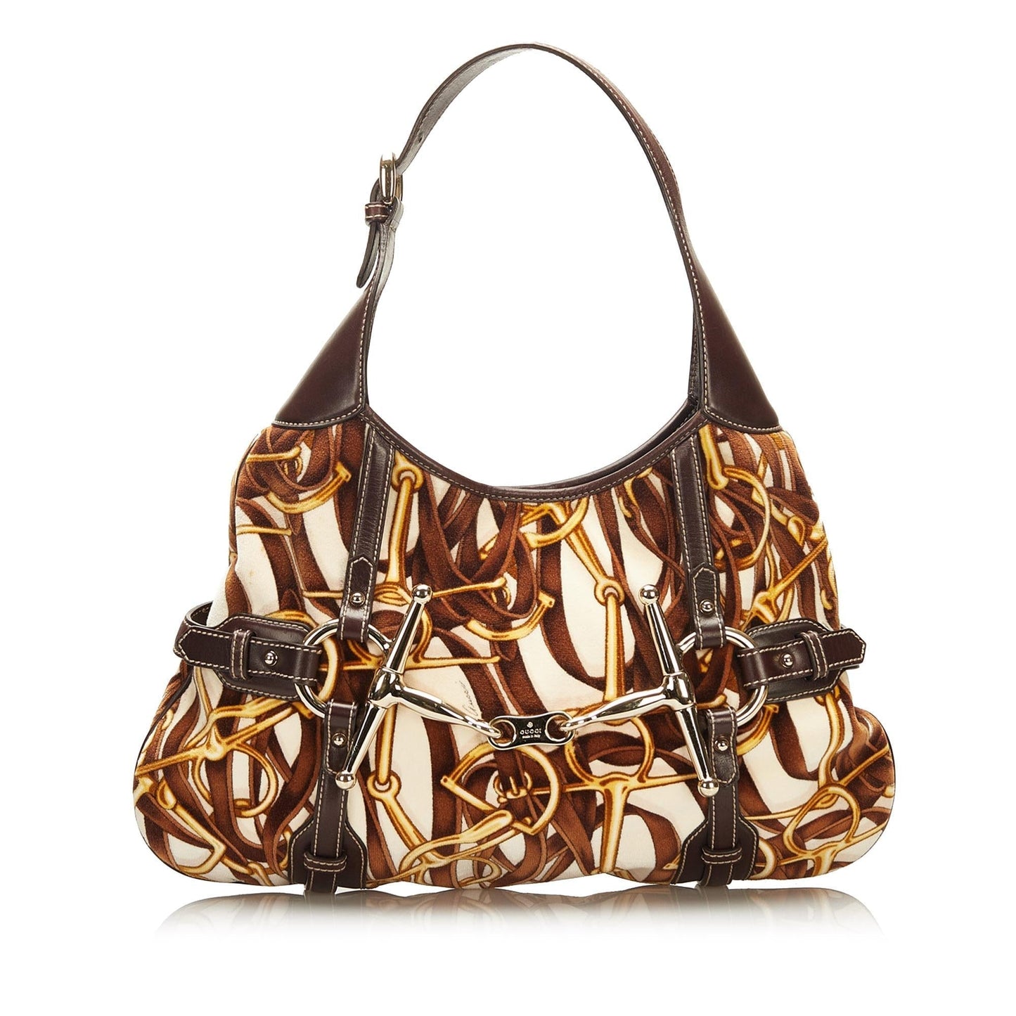 Gucci 85th Anniversary Velvet Horsebit Print Hobo Bag (35092)