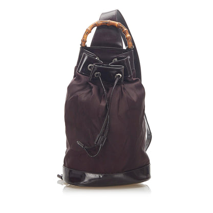 Gucci Bamboo Canvas Drawstring Backpack (SHG-32364)