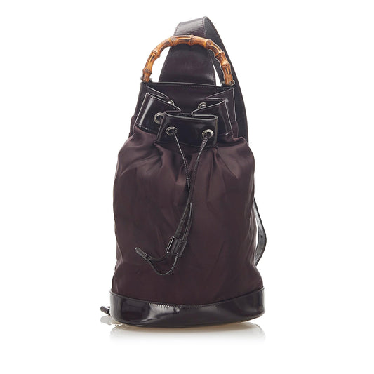 Gucci Bamboo Canvas Drawstring Backpack (SHG-32364)