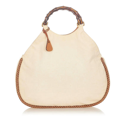 Gucci Bamboo Canvas Handbag (20998)