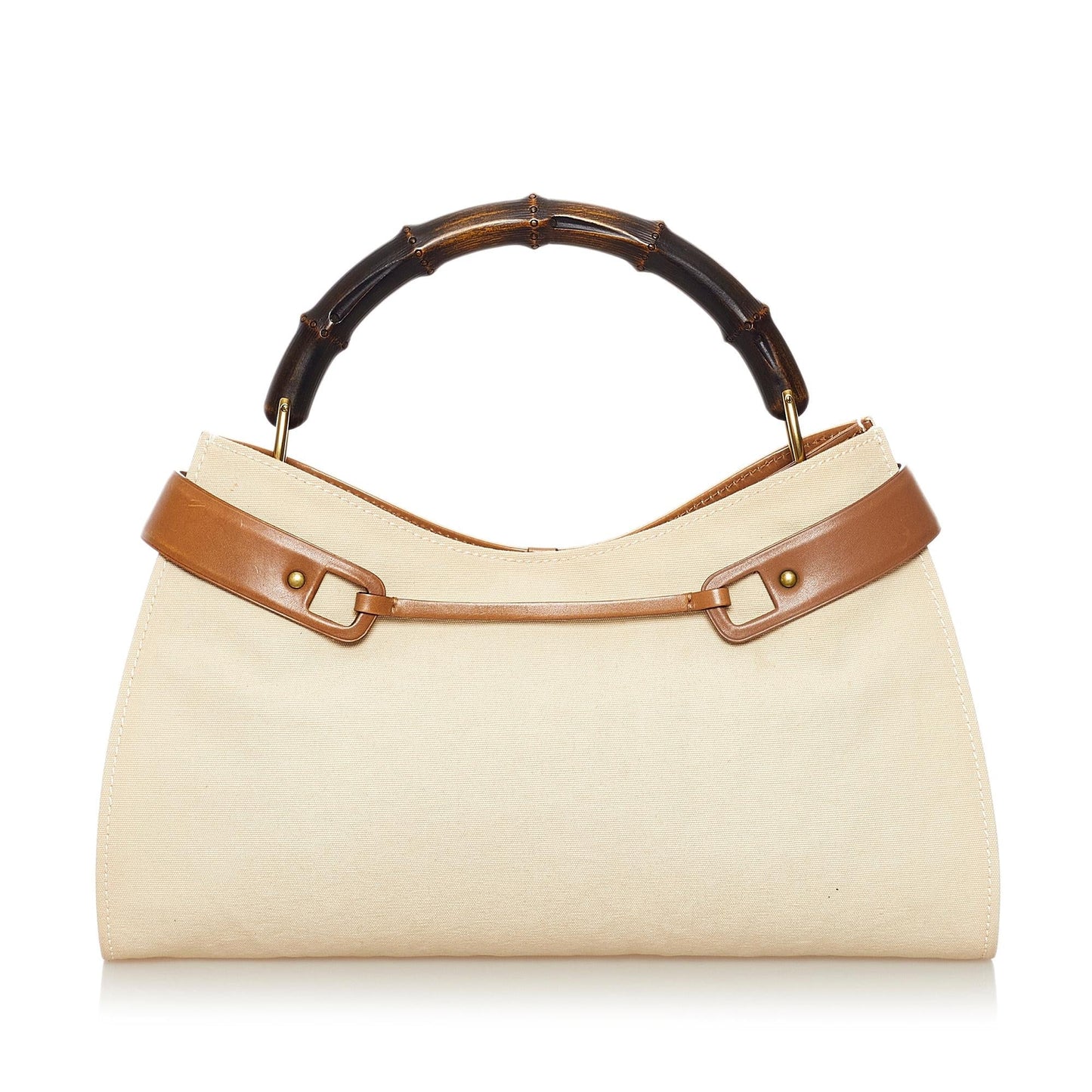 Gucci Bamboo Canvas Handbag (33395)