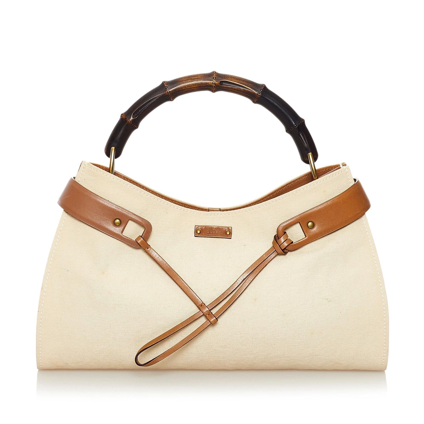 Gucci Bamboo Canvas Handbag (33395)