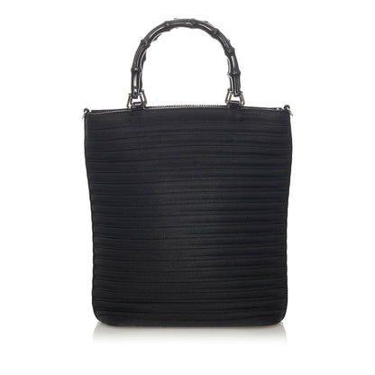 Gucci Bamboo Canvas Satchel (SHG-29171)