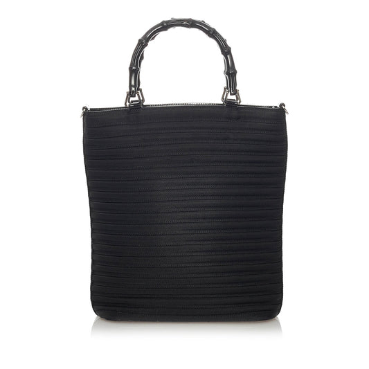 Gucci Bamboo Canvas Satchel (SHG-29171)