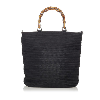 Gucci Bamboo Canvas Satchel (0VJXo9)