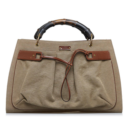 Gucci Bamboo Canvas Tote Bag (Rl4F7t)