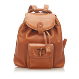 Gucci Bamboo Drawstring Leather Backpack (18102)