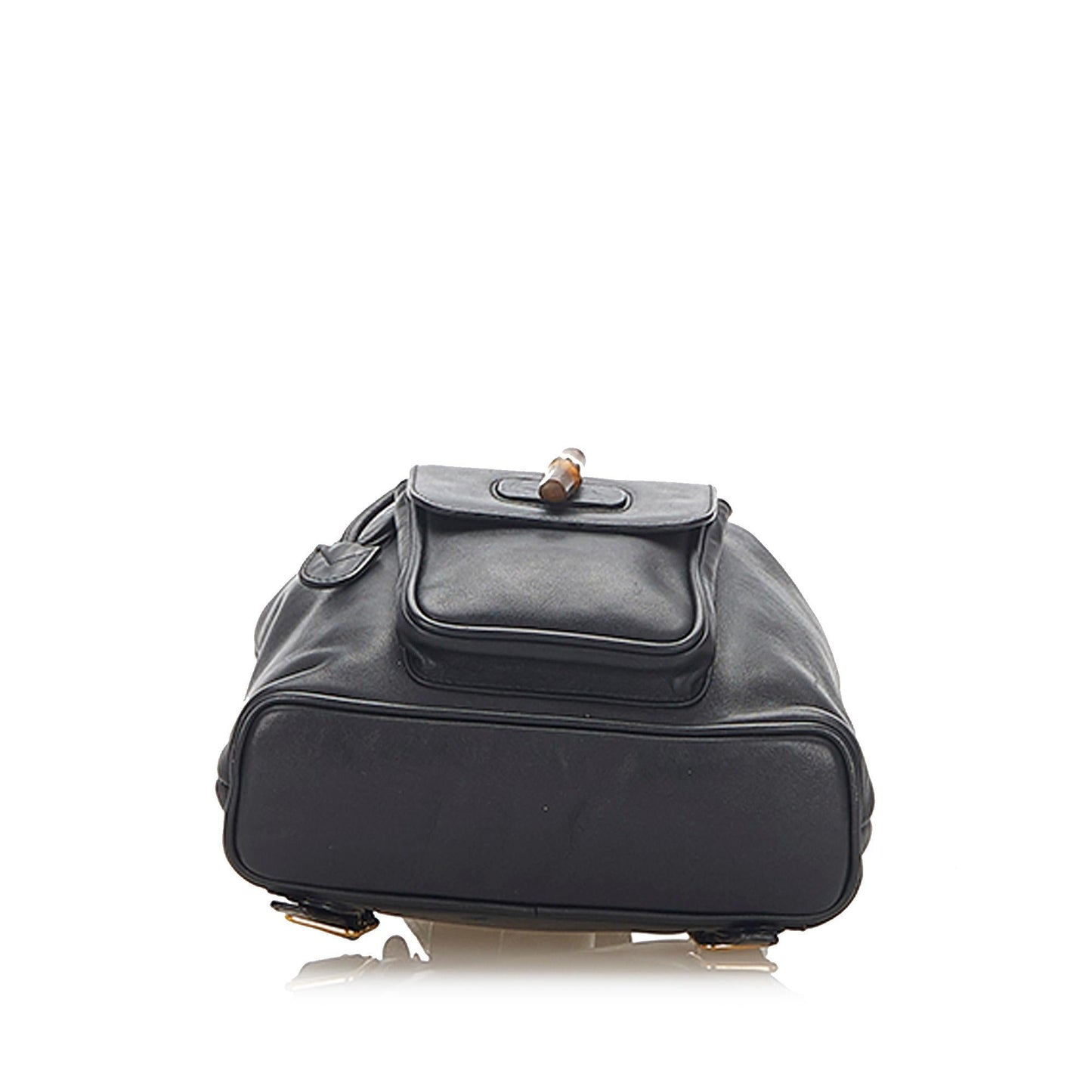 Gucci Bamboo Drawstring Leather Backpack (22299)