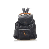 Gucci Bamboo Drawstring Leather Backpack (22300)