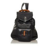 Gucci Bamboo Drawstring Leather Backpack (SHG-29292)