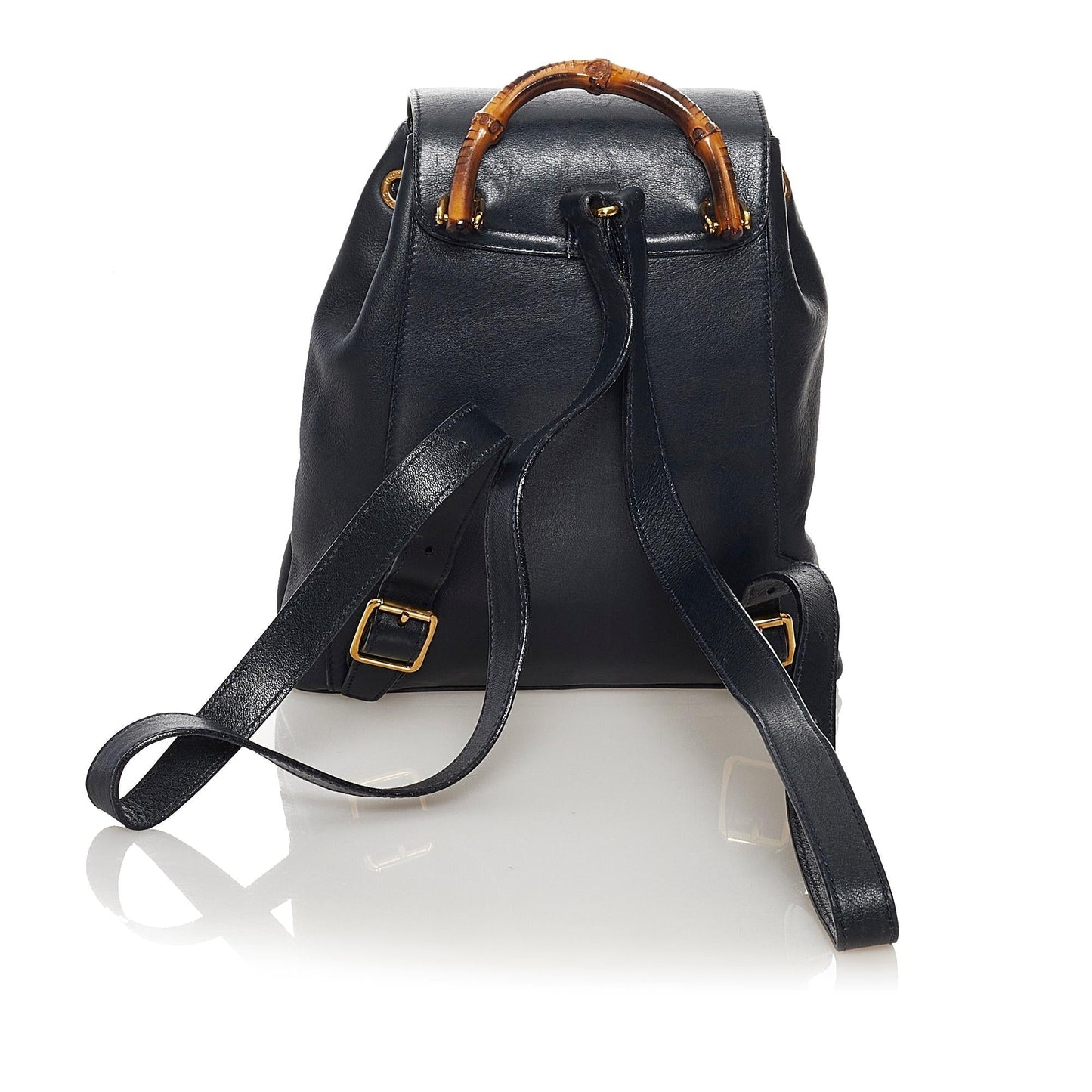 Gucci Bamboo Drawstring Leather Backpack (34142)