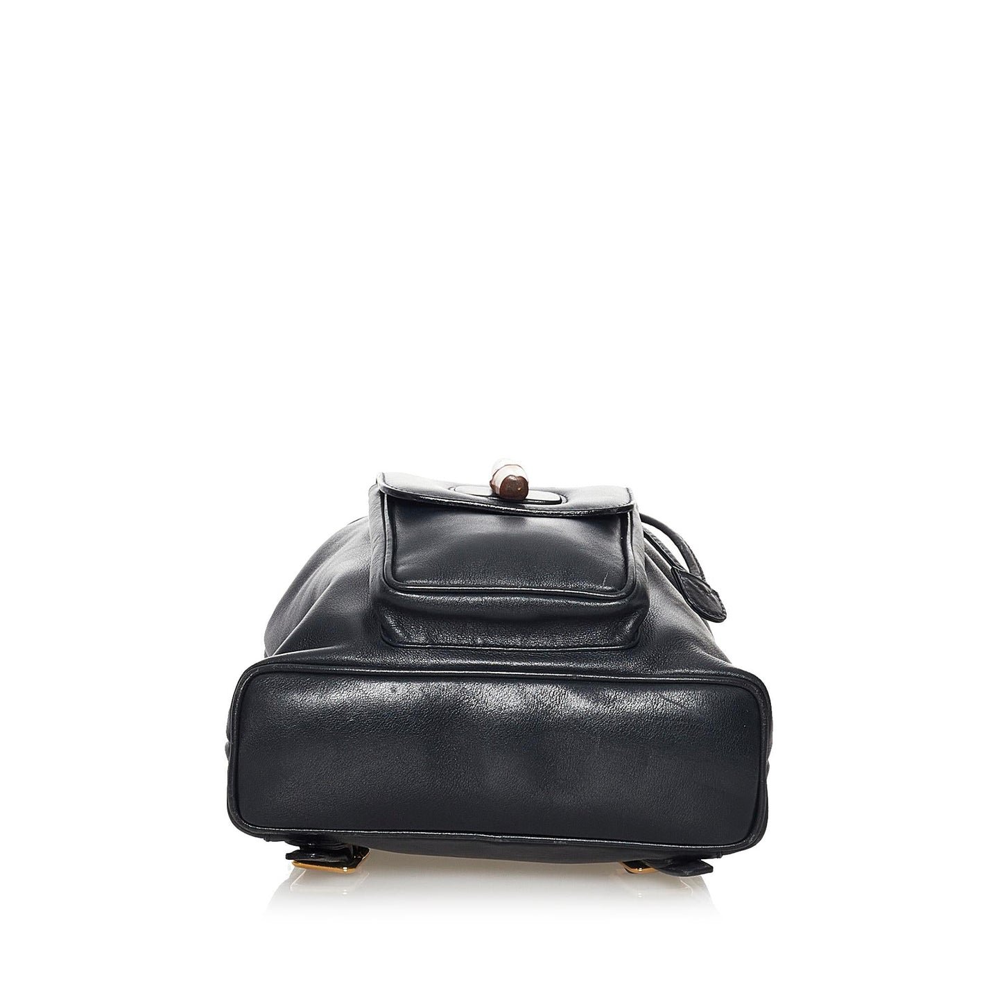 Gucci Bamboo Drawstring Leather Backpack (34142)