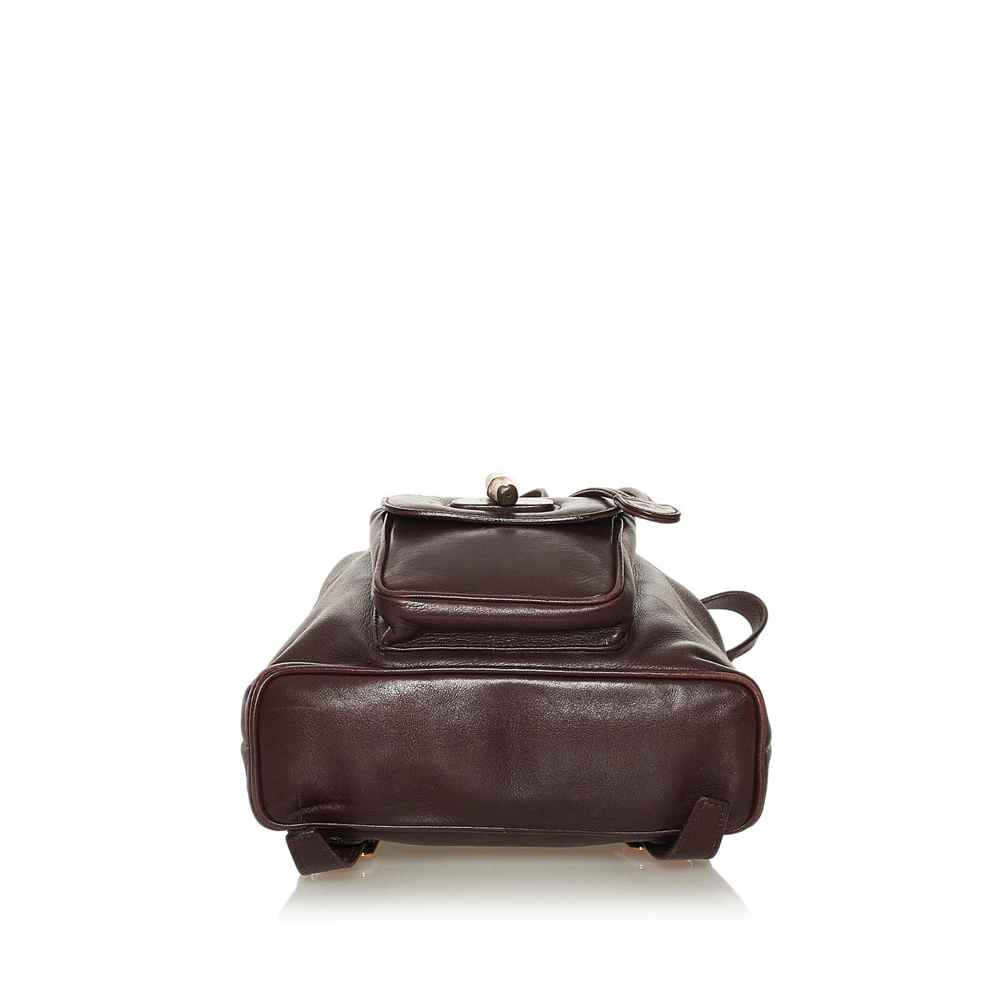 Gucci Bamboo Drawstring Leather Backpack (34969)