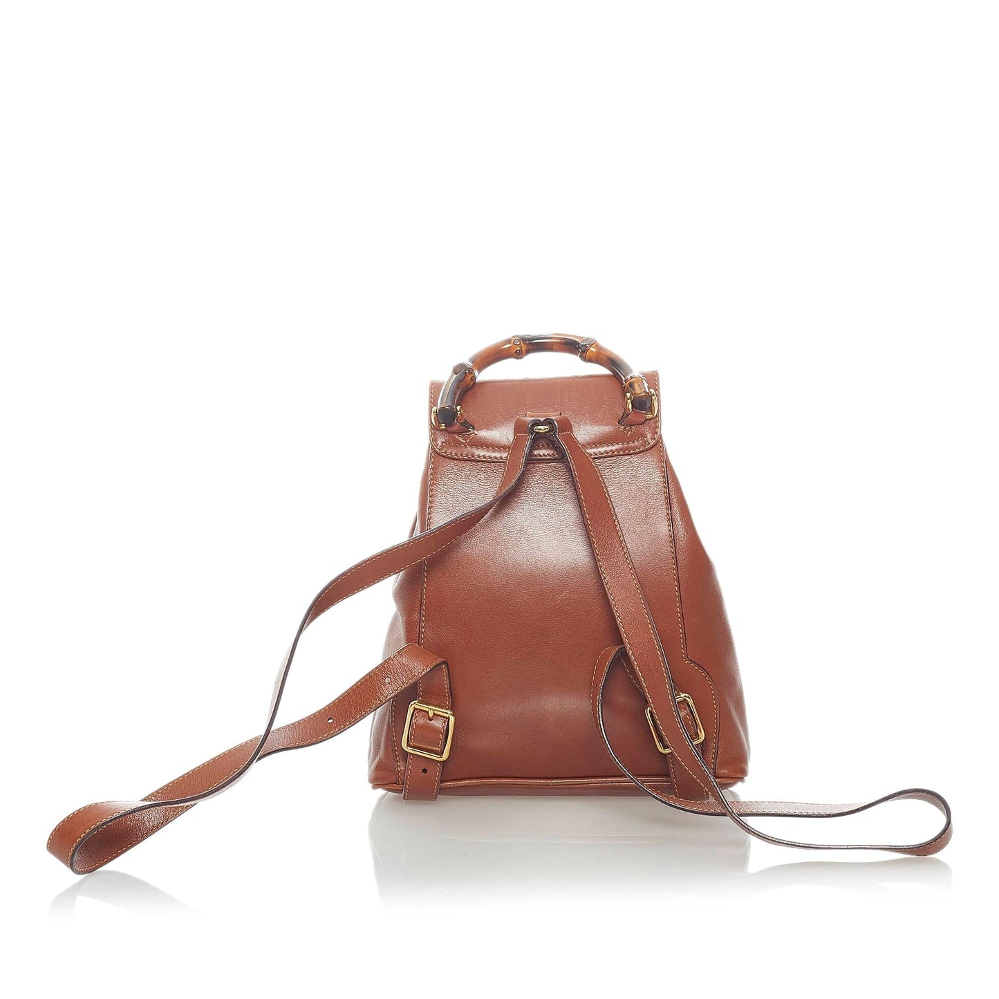 Gucci Bamboo Drawstring Leather Backpack (36155)