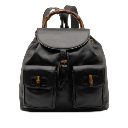 Gucci Bamboo Drawstring Leather Backpack (b7jhdk)