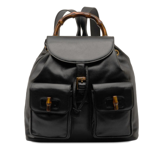 Gucci Bamboo Drawstring Leather Backpack (b7jhdk)