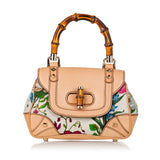Gucci Bamboo Flora Nailhead Canvas Handbag (30469)