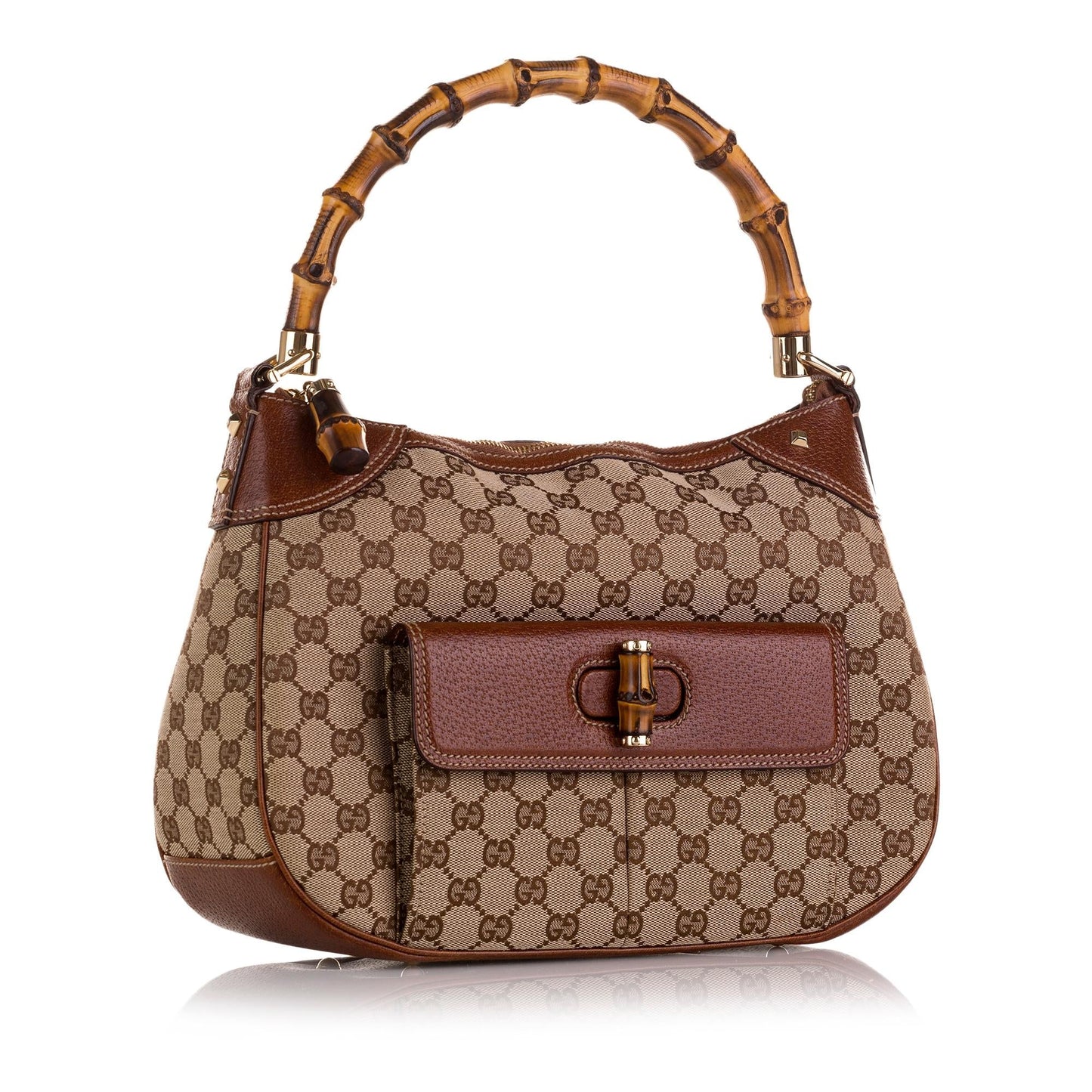 Gucci Bamboo GG Canvas Handbag (CCTUmU)