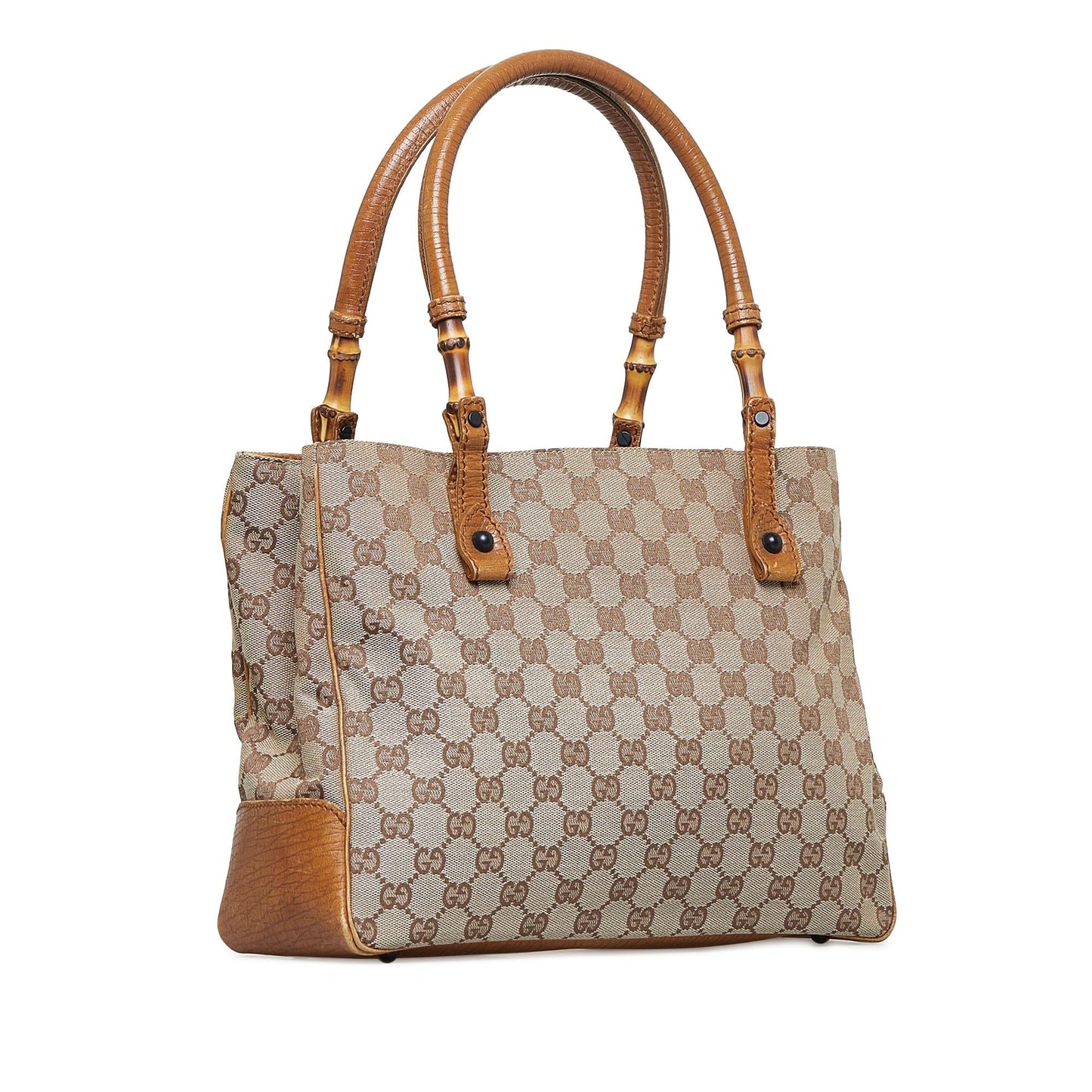Gucci Bamboo GG Canvas Handbag (uWy0rY)