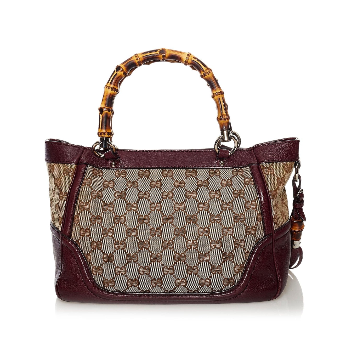 Gucci Bamboo GG Canvas Tassel Tote Bag (34793)