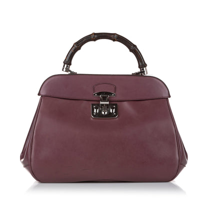 Gucci Bamboo Lady Lock Leather Handbag (OZa9ZR)