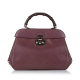 Gucci Bamboo Lady Lock Leather Handbag (OZa9ZR)
