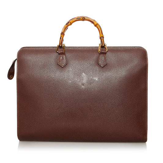 Gucci Bamboo Leather Briefcase (SHG-32849)