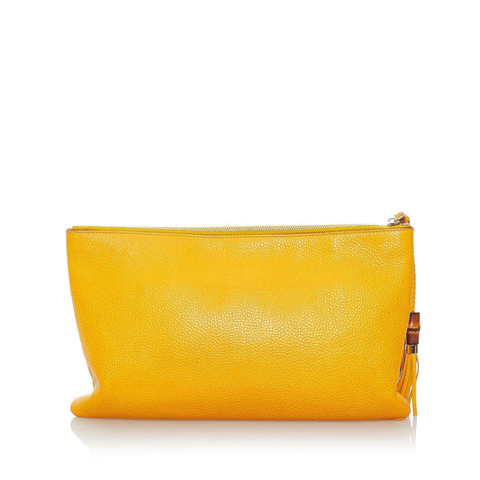 Gucci Bamboo Leather Clutch Bag (32063)