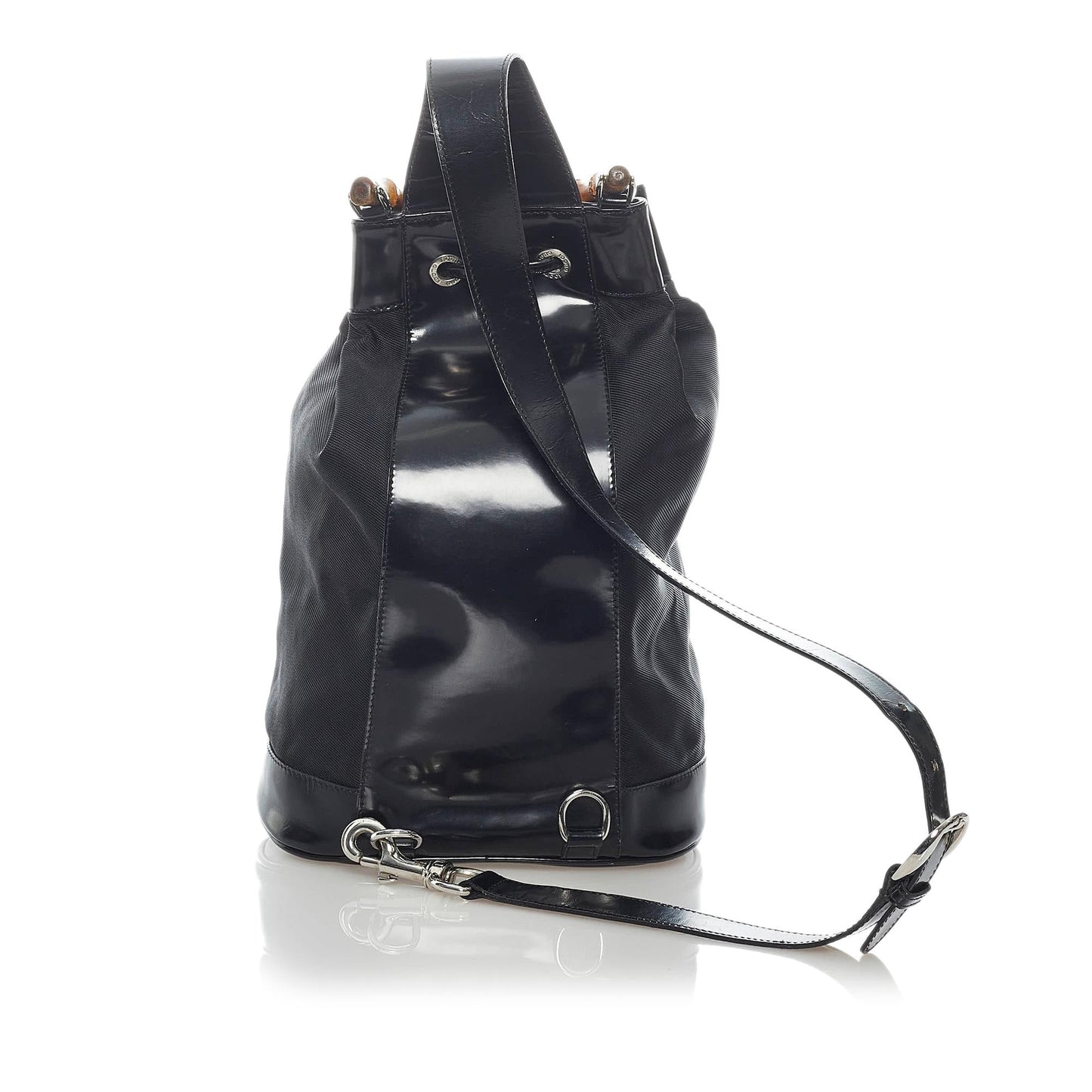 Gucci Bamboo Nylon Bucket Bag (37225)