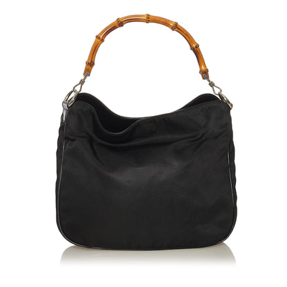 Gucci Bamboo Nylon Satchel (34978)