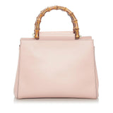 Gucci Bamboo Nymphaea Leather Satchel (SHG-32096)