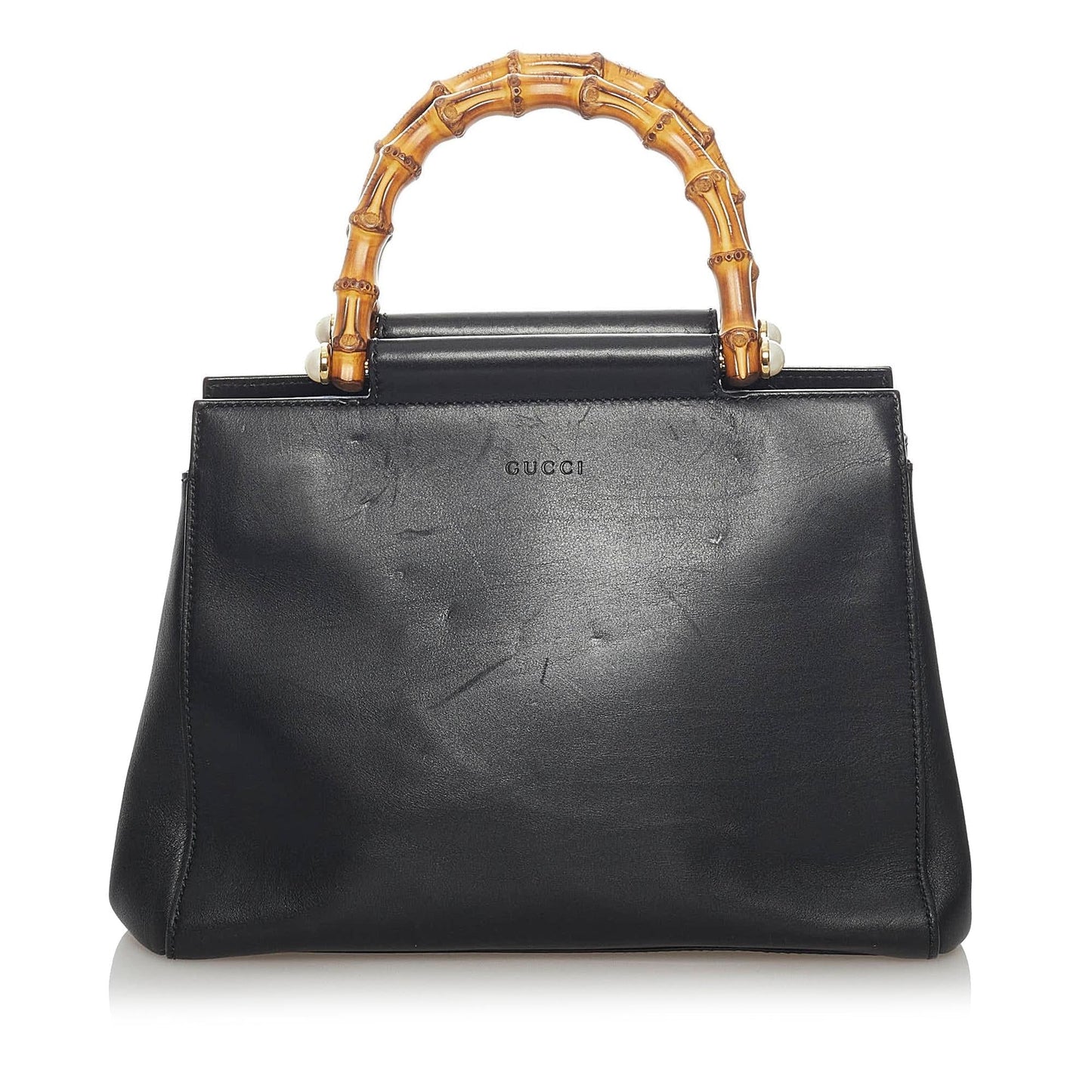 Gucci Bamboo Nymphaea Leather Satchel (37325)