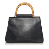 Gucci Bamboo Nymphaea Leather Satchel (37325)