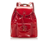 Gucci Bamboo Patent Leather Drawstring Backpack (22346)