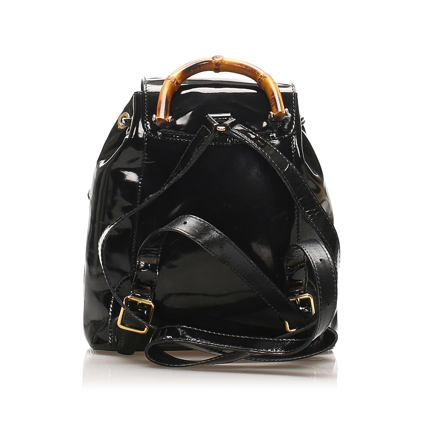Gucci Bamboo Patent Leather Drawstring Backpack (32189)