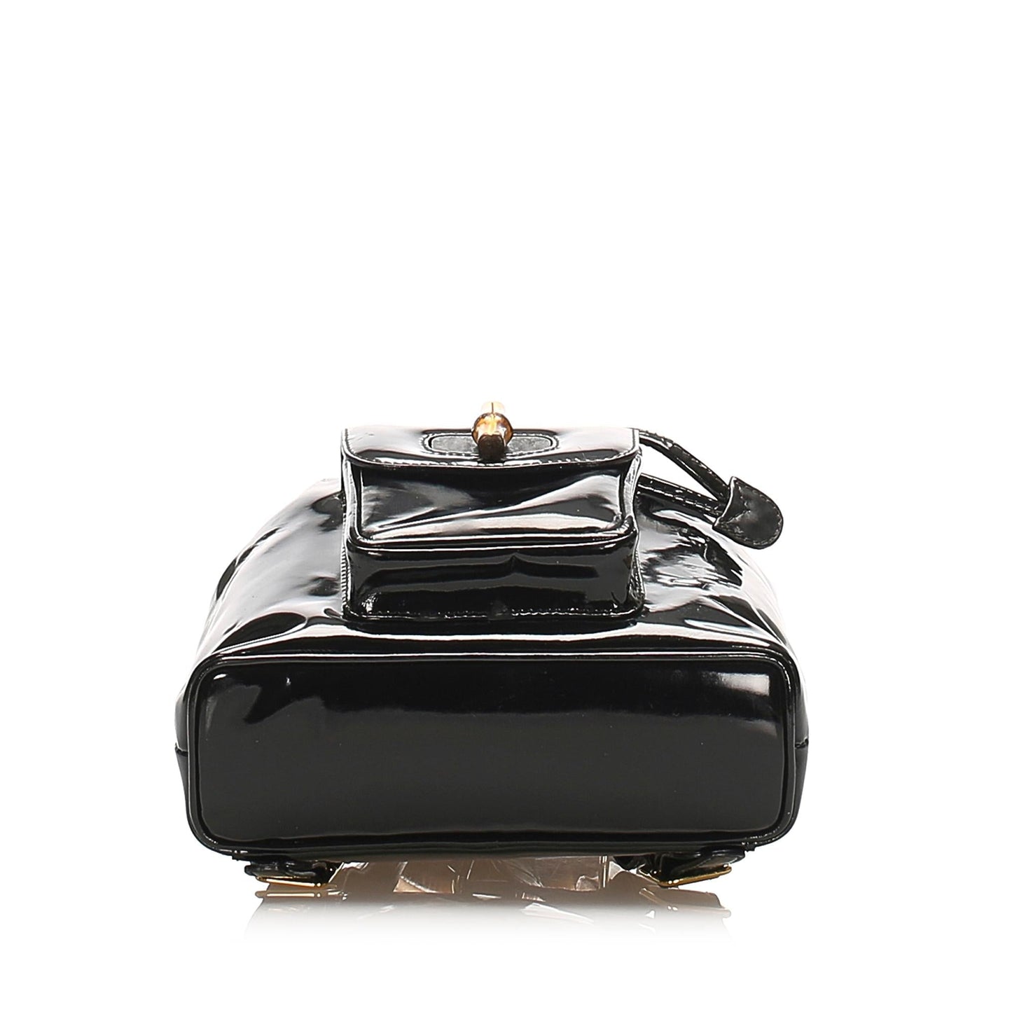 Gucci Bamboo Patent Leather Drawstring Backpack (32189)